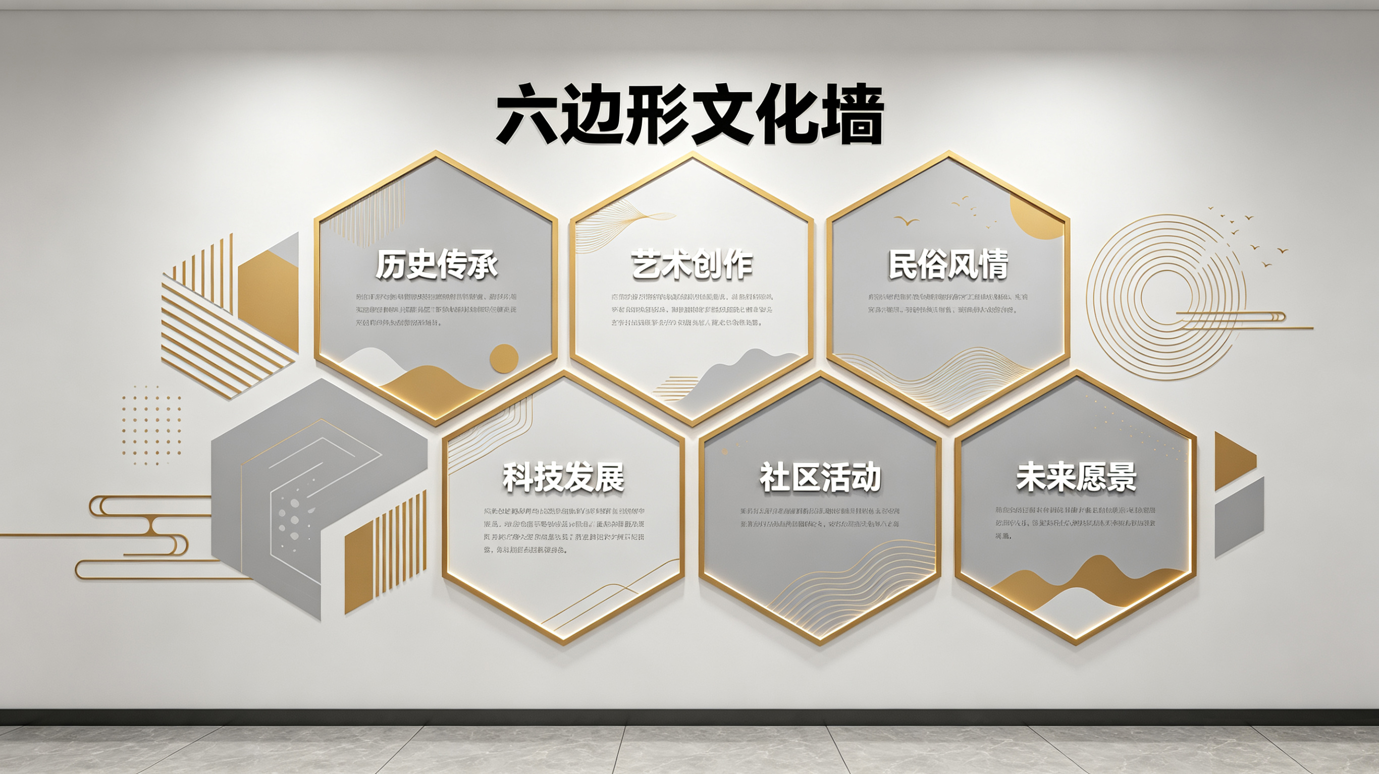 新蔡企业文化墙 | 六边形信息美学